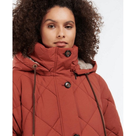 NWTs Barbour Orinsay Quilted Long Jacket. Maple. Sz. 4 US (8 UK) - Picture 12 of 14